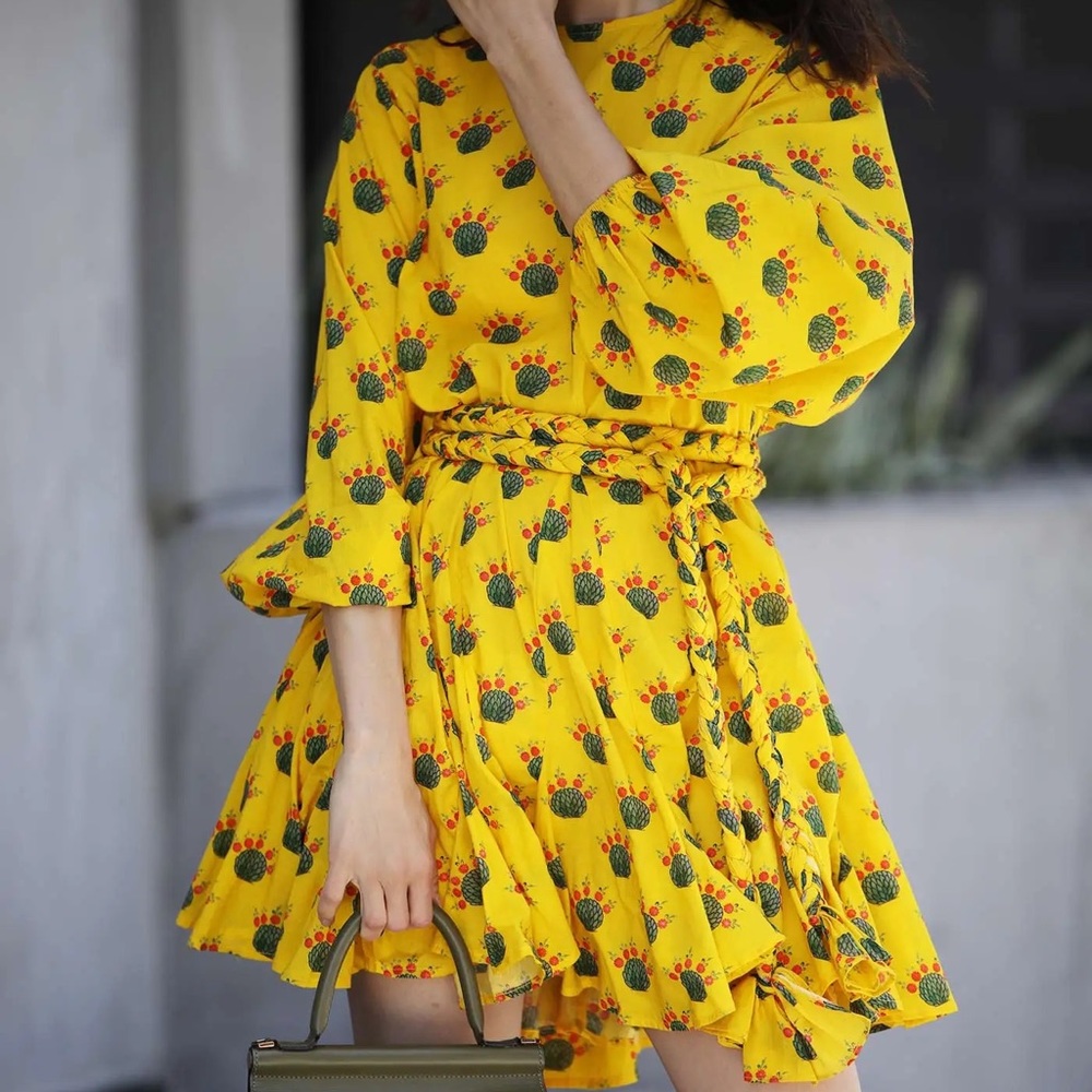 Rhode yellow dress with detachable belt Revolve - Picture 8 of 8